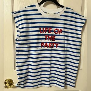 NWT Kate Spade Blue and White Striped Women’s Tee (M)